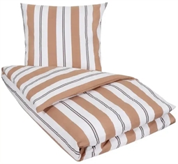 Dobbeltdyne sengetøj 200x220 cm - Rikke brun - Sengesæt i 100% Bomuld - Nordstrand Home dobbelt dynebetræk